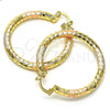 Oro Laminado Medium Hoop, Gold Filled Style Diamond Cutting Finish, Tricolor, 02.170.0109.1.40