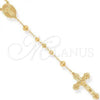 Oro Laminado Large Rosary, Gold Filled Style Crucifix and Divino Niño Design, Polished, Golden Finish, 5.202.006.30