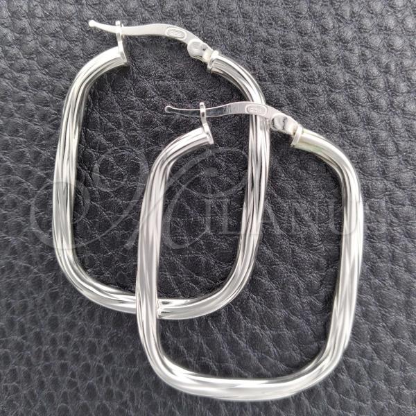 Sterling Silver Medium Hoop, Diamond Cutting Finish, Silver Finish, 02.389.0156.30