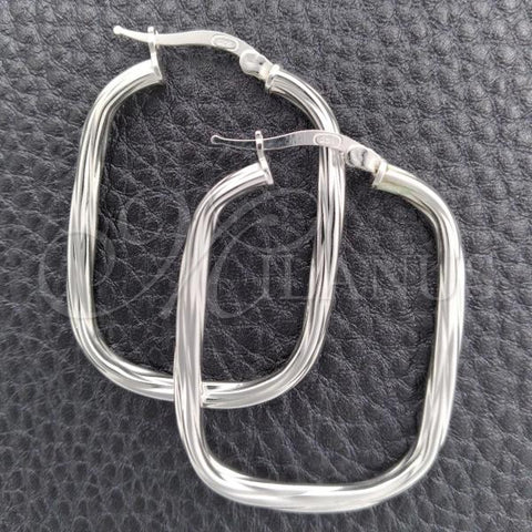 Sterling Silver Medium Hoop, Diamond Cutting Finish, Silver Finish, 02.389.0156.30