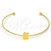 Stainless Steel Individual Bangle, Pineapple Design, Polished, Golden Finish, 07.265.0017 (01 MM Thickness, One size fits all)