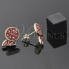 Oro Laminado Stud Earring, Gold Filled Style Watermelon Design, Red Enamel Finish, Golden Finish, 5.126.097 *PROMO*