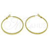Oro Laminado Large Hoop, Gold Filled Style Diamond Cutting Finish, Golden Finish, 02.93.0007.50