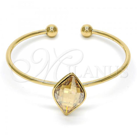 Oro Laminado Individual Bangle, Gold Filled Style with Golden Shadow Swarovski Crystals, Polished, Golden Finish, 07.239.0006.9 (02 MM Thickness, One size fits all)