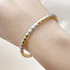 Oro Laminado Individual Bangle, Gold Filled Style Hollow Design, Polished, Tricolor, 07.170.0070