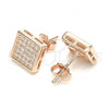 Sterling Silver Stud Earring, with White Cubic Zirconia, Polished, Rose Gold Finish, 02.369.0016.1