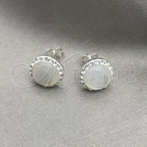 Sterling Silver Stud Earring, with Ivory Pearl, Polished, Silver Finish, 02.399.0053