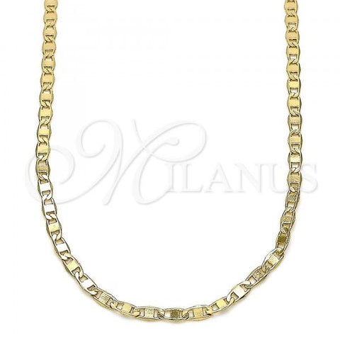 Oro Laminado Basic Necklace, Gold Filled Style Mariner Design, Polished, Golden Finish, 04.213.0217.18