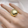 Oro Laminado Elegant Ring, Gold Filled Style Ball Design, Polished, Golden Finish, 01.341.0126