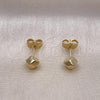 Oro Laminado Stud Earring, Gold Filled Style Polished, Golden Finish, 02.195.0256