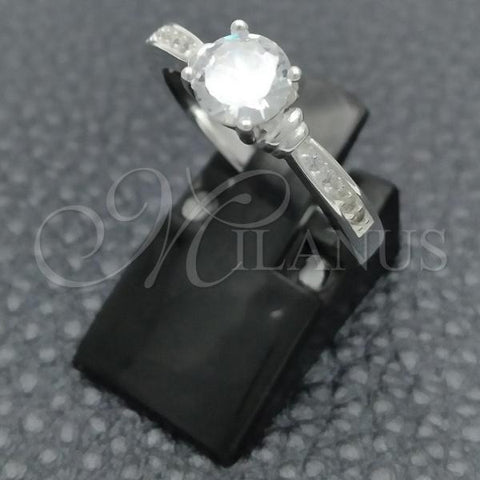 Sterling Silver Wedding Ring, with White Cubic Zirconia, Polished, Silver Finish, 01.398.0011.07