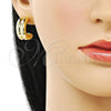 Oro Laminado Stud Earring, Gold Filled Style Polished, Golden Finish, 02.213.0595