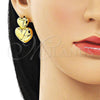 Oro Laminado Dangle Earring, Gold Filled Style Chunky Design, Polished, Golden Finish, 02.368.0079