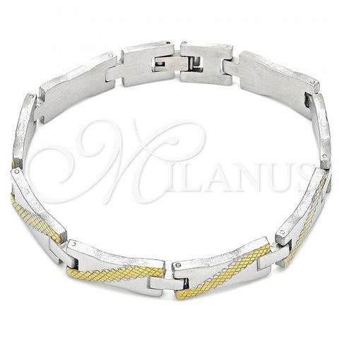 Stainless Steel Solid Bracelet, Polished, Two Tone, 03.114.0363.08