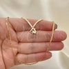 Oro Laminado Basic Necklace, Gold Filled Style Long Box Design, Polished, Golden Finish, 5.223.019.16