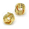 Oro Laminado Stud Earring, Gold Filled Style Chunky Design, Polished, Golden Finish, 02.63.2379