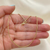 Oro Laminado Basic Necklace, Gold Filled Style Rat Tail Design, Polished, Golden Finish, 5.223.031.20