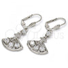 Rhodium Plated Long Earring, with White Cubic Zirconia and White Micro Pave, Polished, Rhodium Finish, 02.236.0012.4