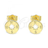 Oro Laminado Stud Earring, Gold Filled Style Polished, Golden Finish, 02.156.0611