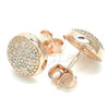 Sterling Silver Stud Earring, with White Micro Pave, Polished, Rose Gold Finish, 02.336.0127.1