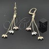 Oro Laminado Long Earring, Gold Filled Style Dog Design, Polished, Tricolor, 5.103.002