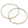 Oro Laminado Extra Large Hoop, Gold Filled Style Diamond Cutting Finish, Tricolor, 02.170.0297.70