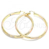 Oro Laminado Extra Large Hoop, Gold Filled Style Polished, Tricolor, 02.170.0184.1.70