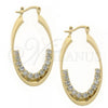 Oro Laminado Medium Hoop, Gold Filled Style with White Cubic Zirconia, Polished, Golden Finish, 5.141.015