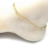 Oro Laminado Basic Anklet, Gold Filled Style Figaro Design, Polished, Golden Finish, 04.213.0241.10
