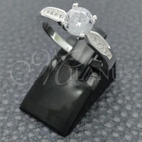 Sterling Silver Wedding Ring, with White Cubic Zirconia, Polished, Silver Finish, 01.398.0017.06