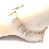 Oro Laminado Charm Anklet , Gold Filled Style Little Girl and Paperclip Design, Polished, Golden Finish, 03.372.0026.10