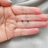 Sterling Silver Stud Earring, with Dark Amethyst Cubic Zirconia, Polished, Silver Finish, 02.397.0040.02