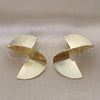 Oro Laminado Stud Earring, Gold Filled Style Diamond Cutting Finish, Golden Finish, 02.213.0674