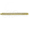 Oro Laminado Solid Bracelet, Gold Filled Style Heart Design, Diamond Cutting Finish, Golden Finish, 03.100.0073.08