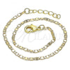 Oro Laminado Basic Anklet, Gold Filled Style Mariner Design, Polished, Golden Finish, 04.213.0080.10