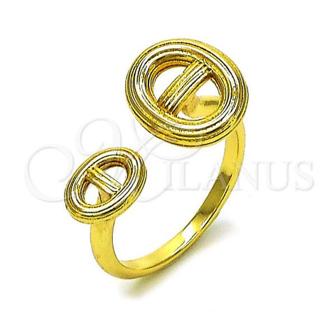Oro Laminado Elegant Ring, Gold Filled Style Puff Mariner Design, Polished, Golden Finish, 01.196.0001