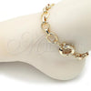 Oro Laminado Fancy Anklet, Gold Filled Style Chunky and Twist Design, Polished, Golden Finish, 03.415.0007.10