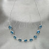 Sterling Silver Fancy Necklace, Evil Eye and Snake Design, with Turquoise Crystal, Polished, Silver Finish, 04.401.0009.18