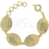 Oro Laminado Fancy Bracelet, Gold Filled Style Diamond Cutting Finish, Golden Finish, 5.032.002