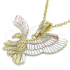 Oro Laminado Fancy Pendant, Gold Filled Style Eagle Design, Polished, Tricolor, 05.351.0119