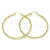 Oro Laminado Large Hoop, Gold Filled Style Diamond Cutting Finish, Golden Finish, 02.213.0255.1.60