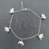 Sterling Silver Charm Bracelet, Elephant and Rolo Design, Polished, Silver Finish, 03.395.0012.07