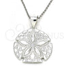 Sterling Silver Fancy Pendant, Flower Design, Polished,, 05.398.0020