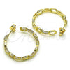 Oro Laminado Medium Hoop, Gold Filled Style Paperclip Design, Polished, Golden Finish, 02.210.0762.30