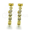 Oro Laminado Medium Hoop, Gold Filled Style Lock and Heart Design, with White Micro Pave, Polished, Golden Finish, 02.210.0784.30
