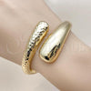 Oro Laminado Individual Bangle, Gold Filled Style Teardrop Design, Polished, Golden Finish, 07.215.0004.04