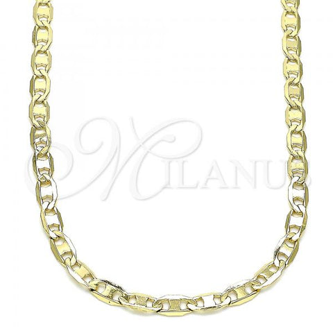 Oro Laminado Basic Necklace, Gold Filled Style Mariner Design, Polished, Golden Finish, 04.213.0254.24