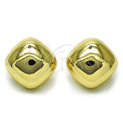 Oro Laminado Stud Earring, Gold Filled Style Chunky Design, Polished, Golden Finish, 02.385.0047