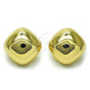Oro Laminado Stud Earring, Gold Filled Style Chunky Design, Polished, Golden Finish, 02.385.0047