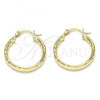 Oro Laminado Small Hoop, Gold Filled Style Diamond Cutting Finish, Golden Finish, 02.213.0252.25